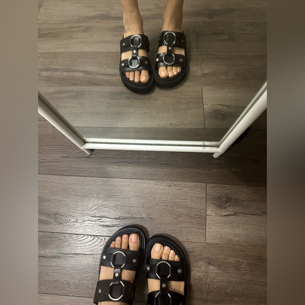 Celine Black Sandals with Chunky Platform Sole